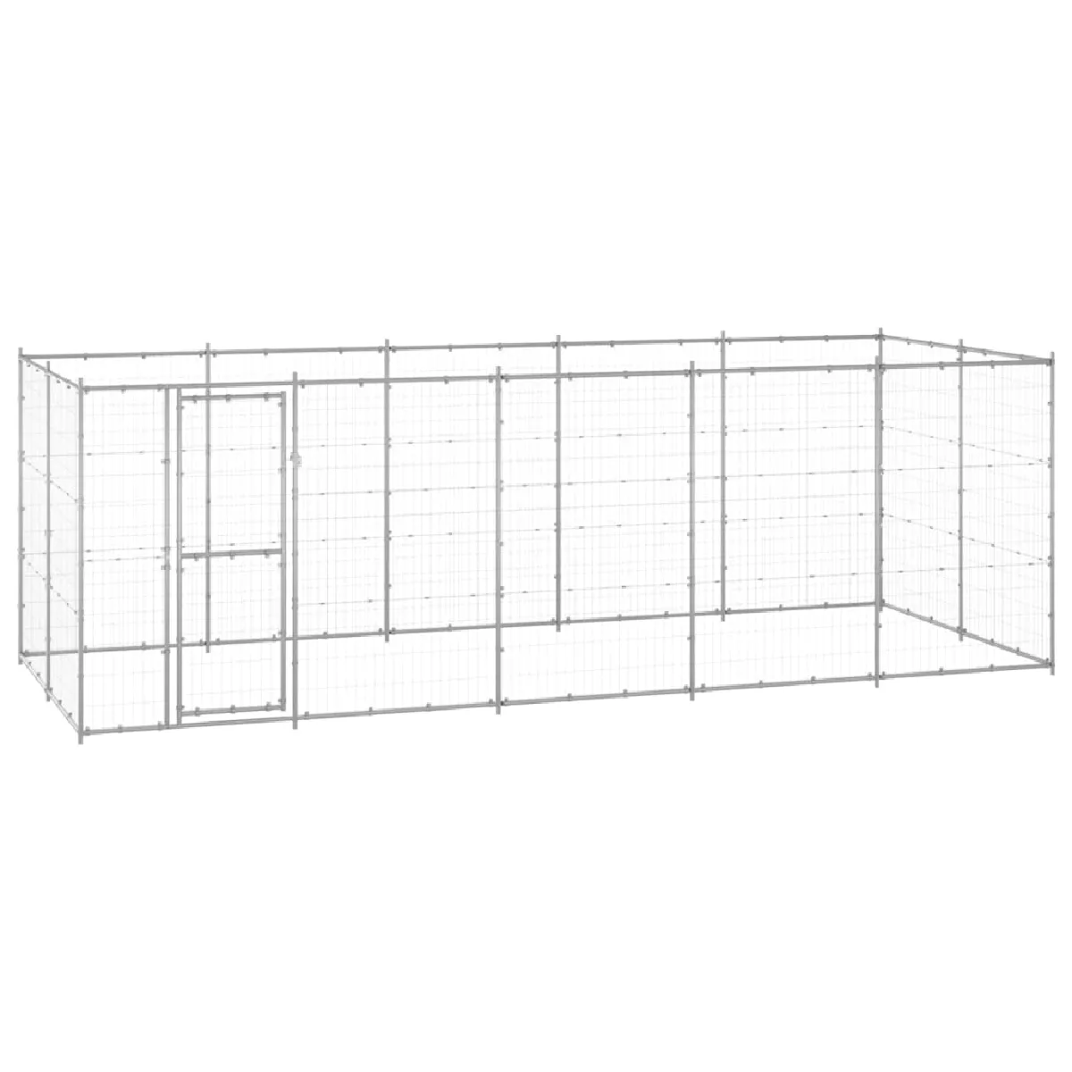 vidaXL Chenil 12 1 m² Galvanisé - vue 4