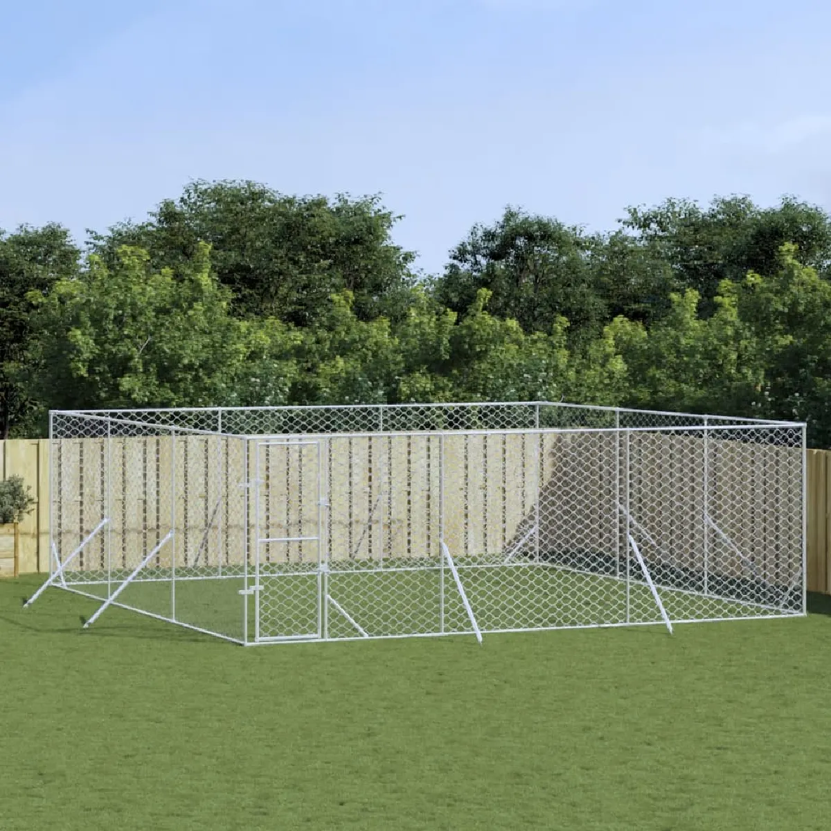 vidaXL Chenil d'Extérieur 6x6x2 Acier Galvanisé - vue 2