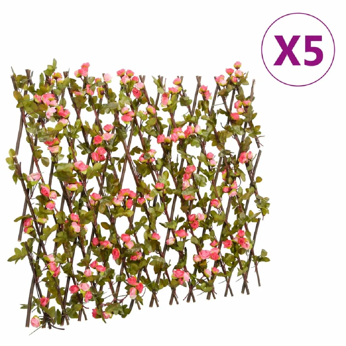 vidaXL Treillis de lierre artificiel extensible 5 pcs 180x60 cm - vue 2