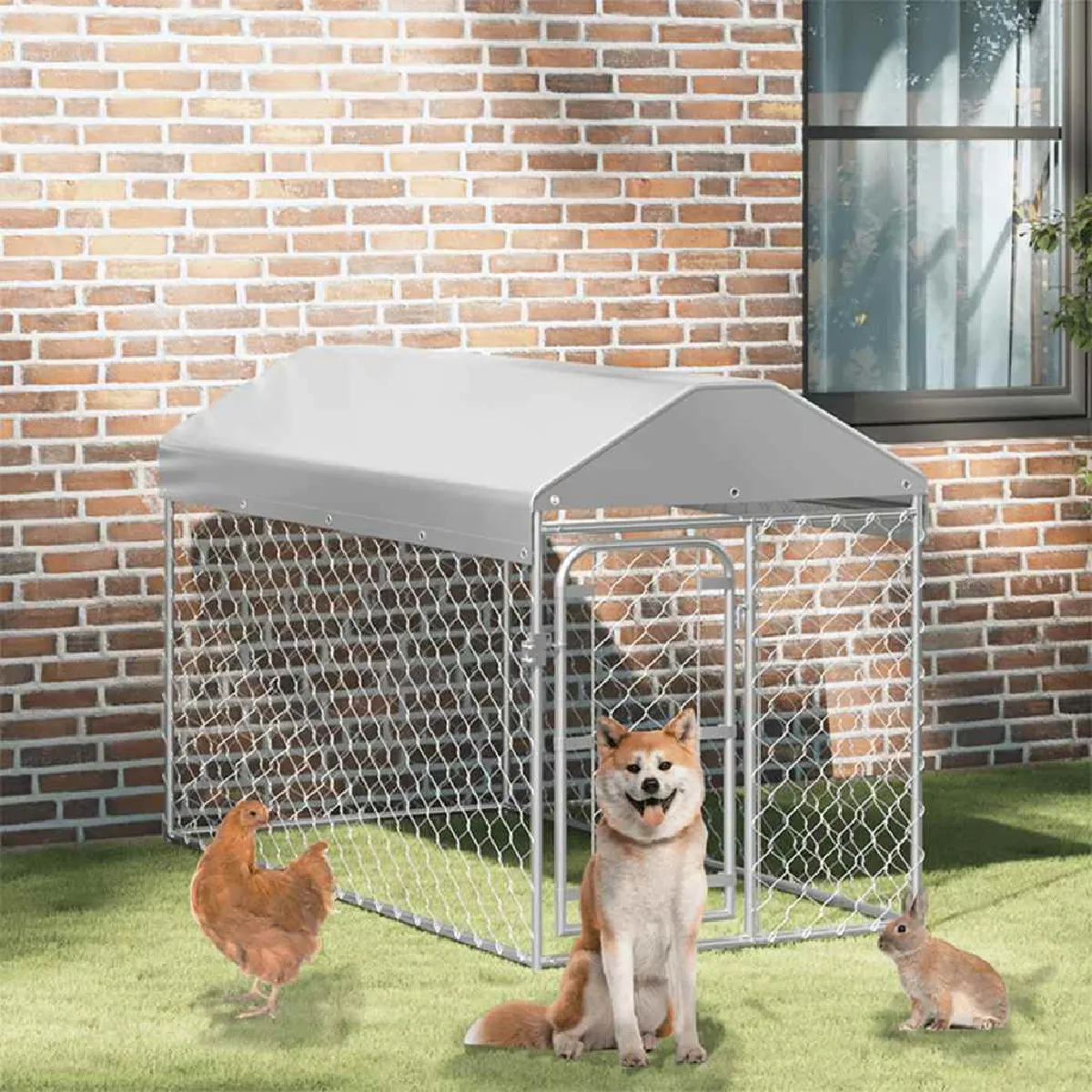 vidaXL Chenil d'Extérieur avec Toit pour Chiens 200x100x125 cm