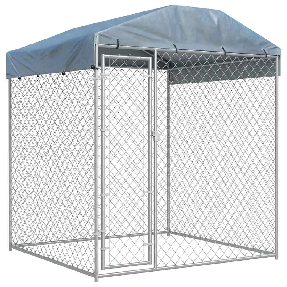 vidaXL Chenil Acier Galvanisé 193x193x225 cm - vue 2