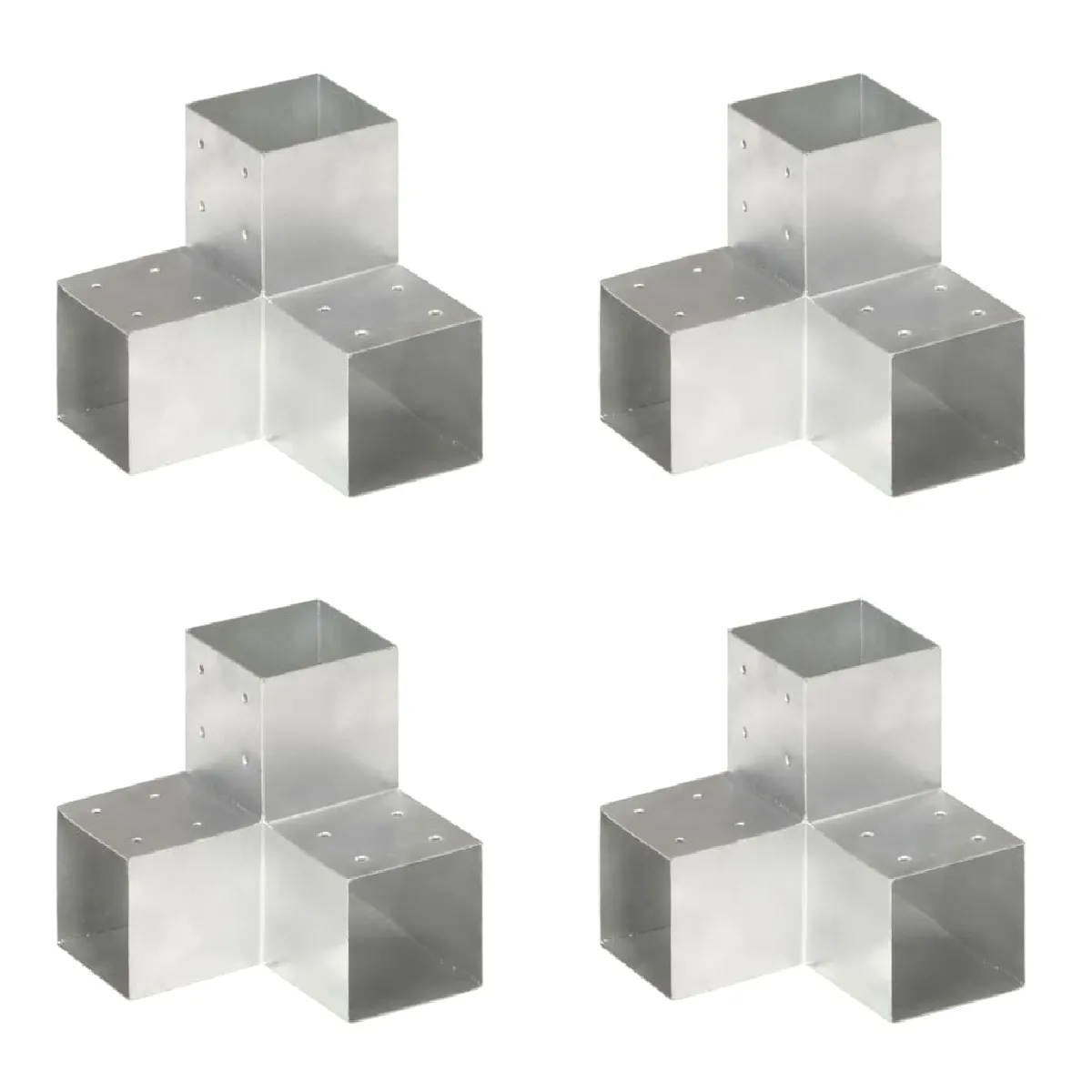 vidaXL Connecteurs de poteau 4pcs Forme en Y Métal galvanisé 101x101mm - vue 2