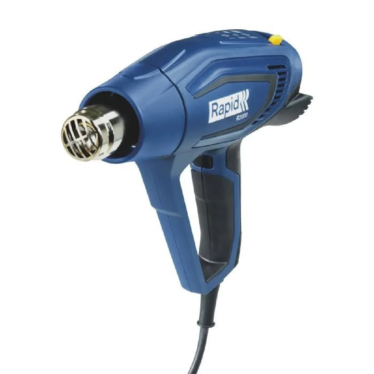 RAPID – Pistolet à Air chaud R2000 – Puissance : – Débit d'air à 2 niveaux : 250 500 /min – Température : 60 350 600 °C – 250 x 100 x 285 mm – 790 g premium case