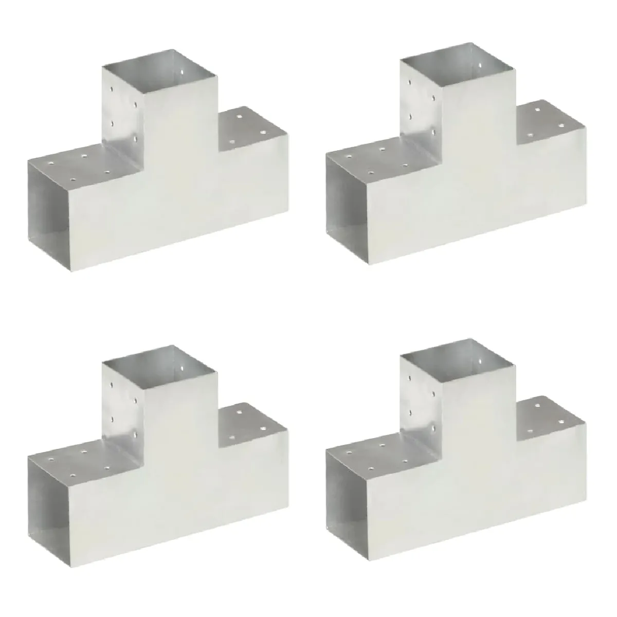 vidaXL Connecteurs de poteau Forme en T 101x101 mm Métal galvanisé - vue 2