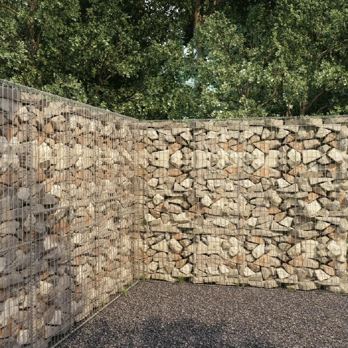 vidaXL Mur en gabion avec couvercle