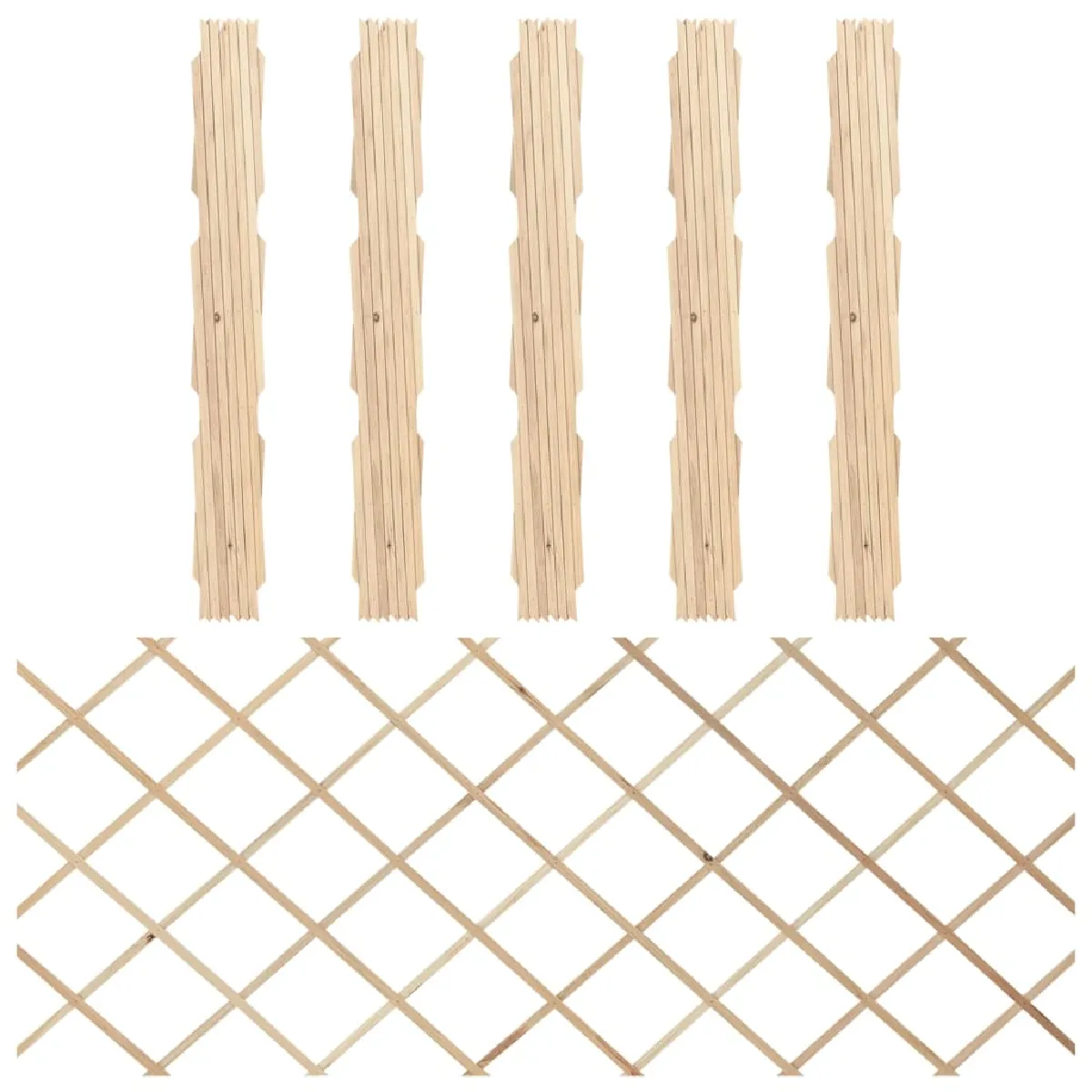 vidaXL Clôtures en treillis 5 pcs Bois de sapin massif 180x80 cm - vue 2