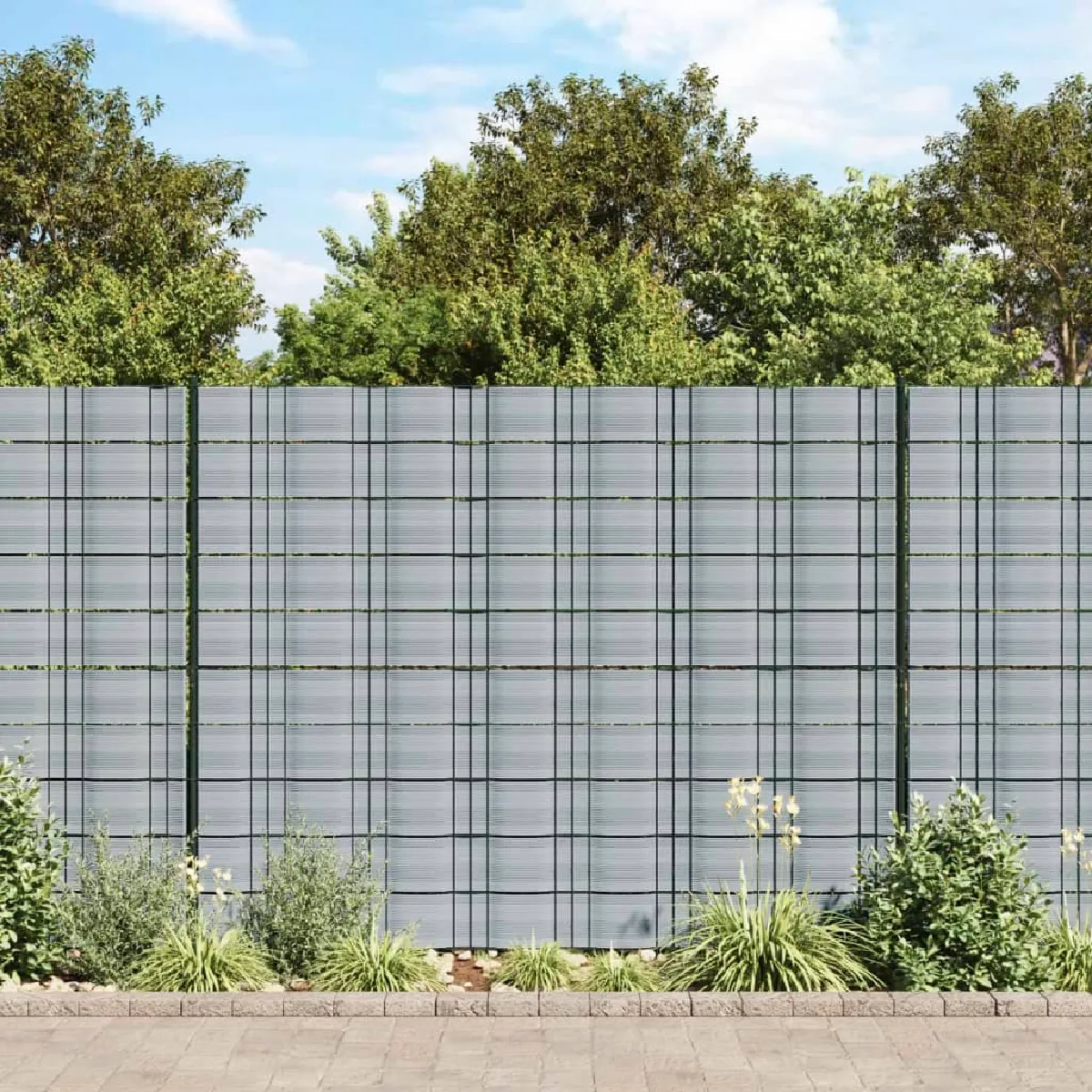 vidaXL Brises vues de jardin 10 pcs 252 5x19 cm PVC écran de jardin écran de balcon écran d'intimité de clôture 4005546 - vue 2
