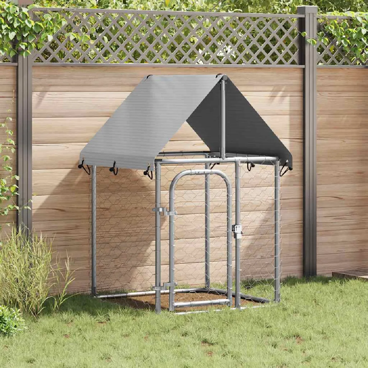 vidaXL Chenil extérieur avec toit 100x100x150 cm - vue 2
