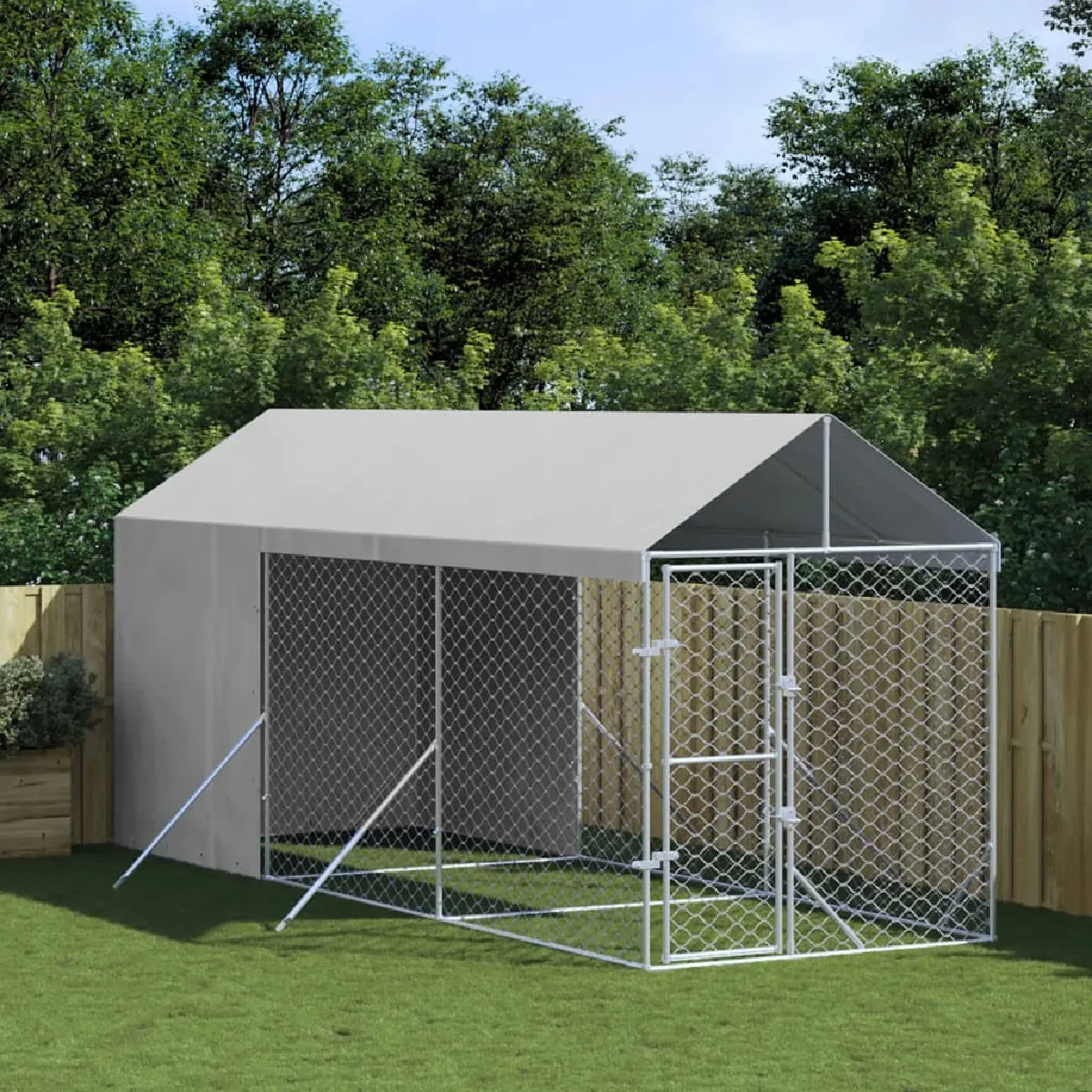 vidaXL Chenil Acier Galvanisé 2x6x2 5 - vue 2