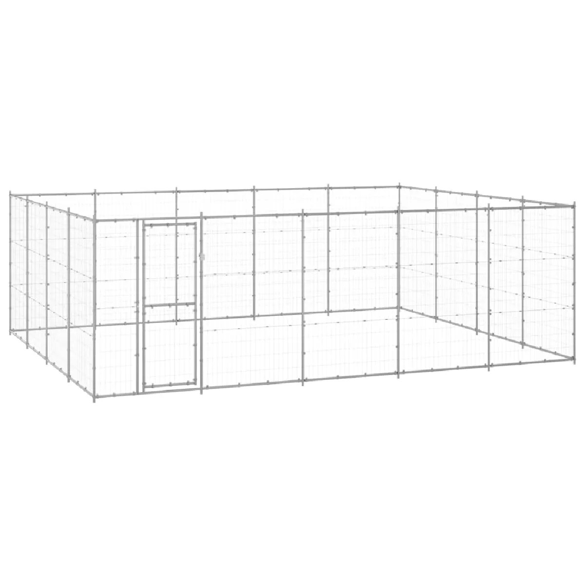 vidaXL Chenil Extérieur Acier Galvanisé 24 2 m² - vue 2