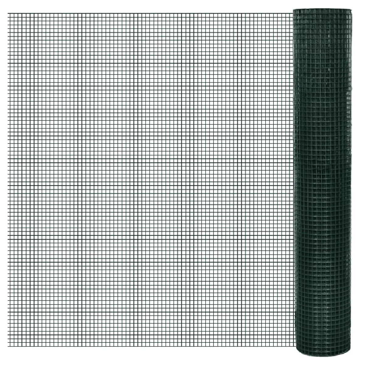 Vidaxl Grillage Acier galvanisé et revêtement en PVC 25 x 1 m Vert clôture barrière clôtures barrières 140439