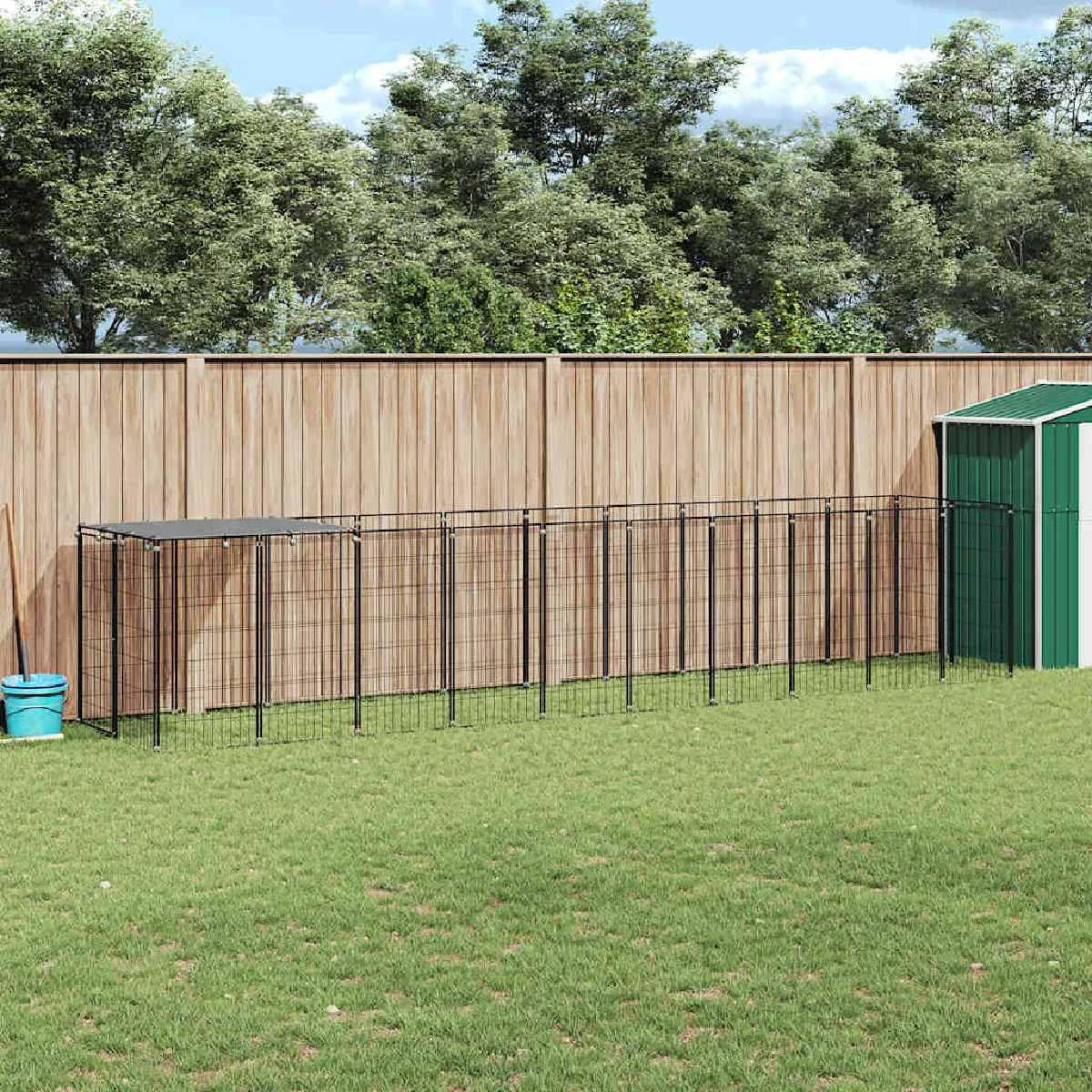 Comparer les prix de vidaXL Chenil Noir 6.05 m²