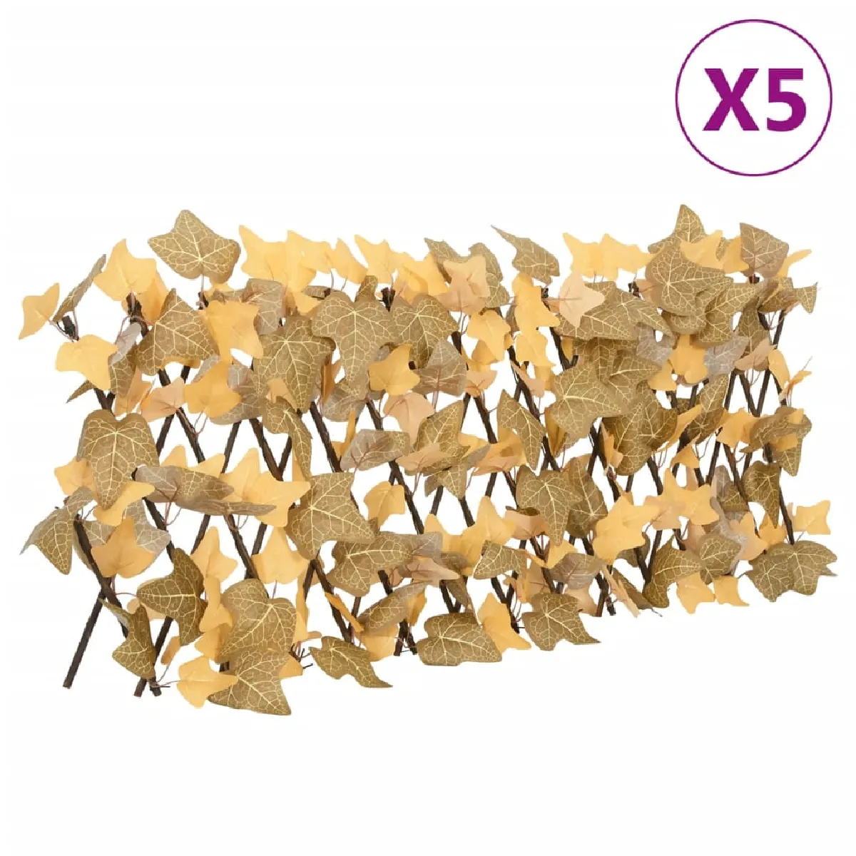 vidaXL Treillis de Feuille d'Érable Artificiel Extensible 5 pcs Écran de Clôture Brise vue d’Intimité Décoration de 366593 - vue 2