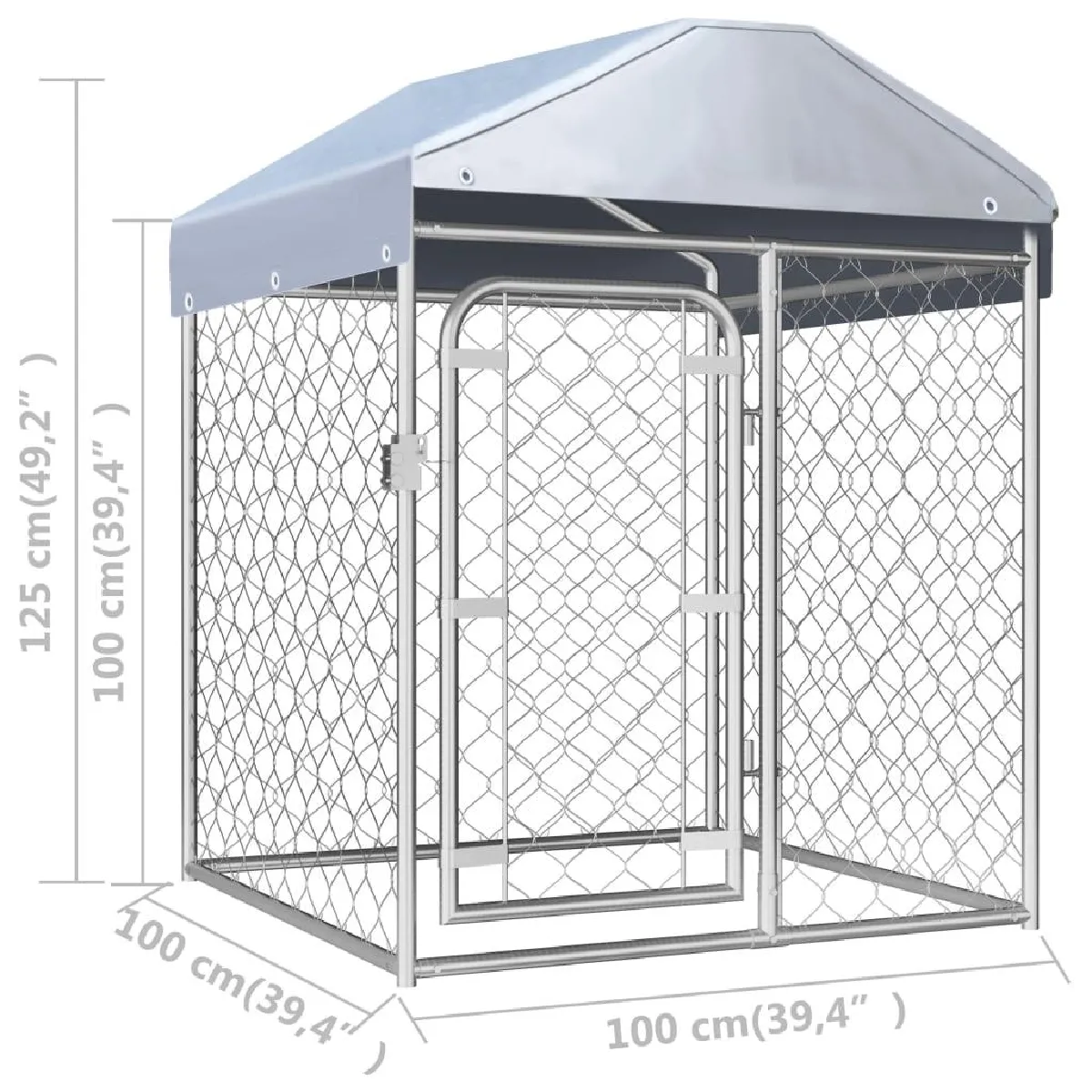 Helloshop26 Enclos pour chien en acier galvanisé - 100 x 100 x 125 cm Helloshop26 Enclos pour chien en acier galvanisé - 100 x 100 x 125 cm