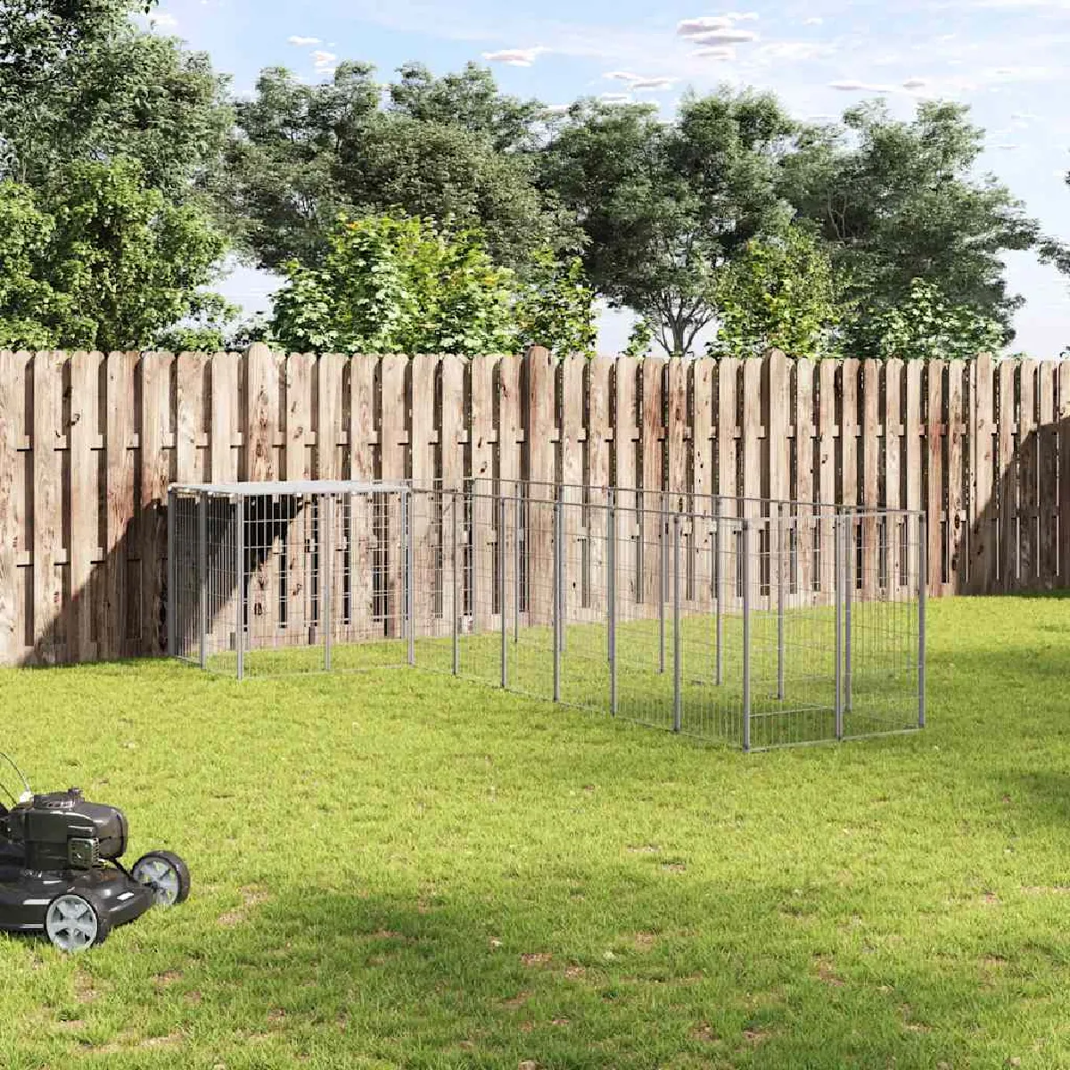 vidaXL Chenil 6 05 m² Acier - vue 3