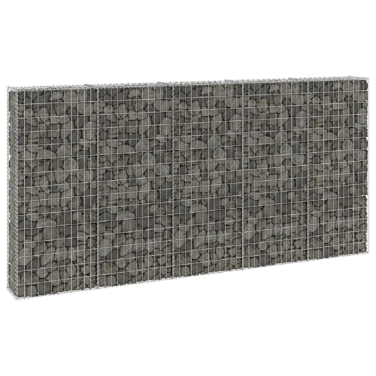 vidaXL Mur en gabion avec couvercles Acier galvanisé - vue 2