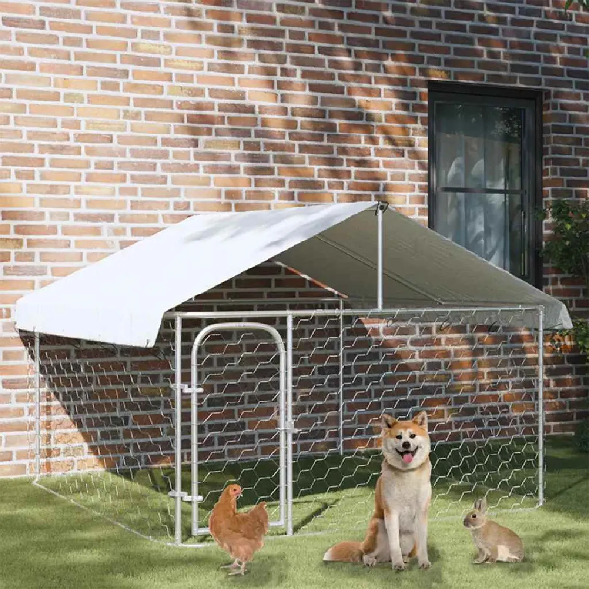 vidaXL Chenil extérieur avec toit 200x200x150 cm - vue 2