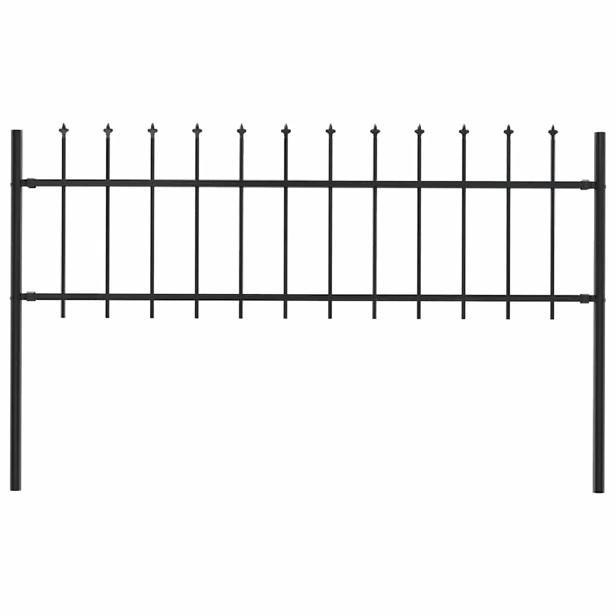 vidaXL Clôture de Jardin avec dessus en Lance Barrière de Jardin Panneau de Clôture Portillon Portail de Clôture Maison 144923 - vue 2