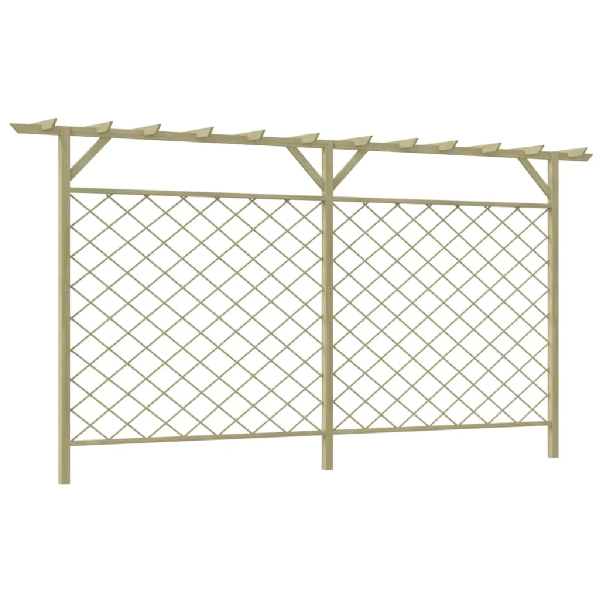 vidaXL Clôture à lattes de jardin avec pergola Bois - vue 2