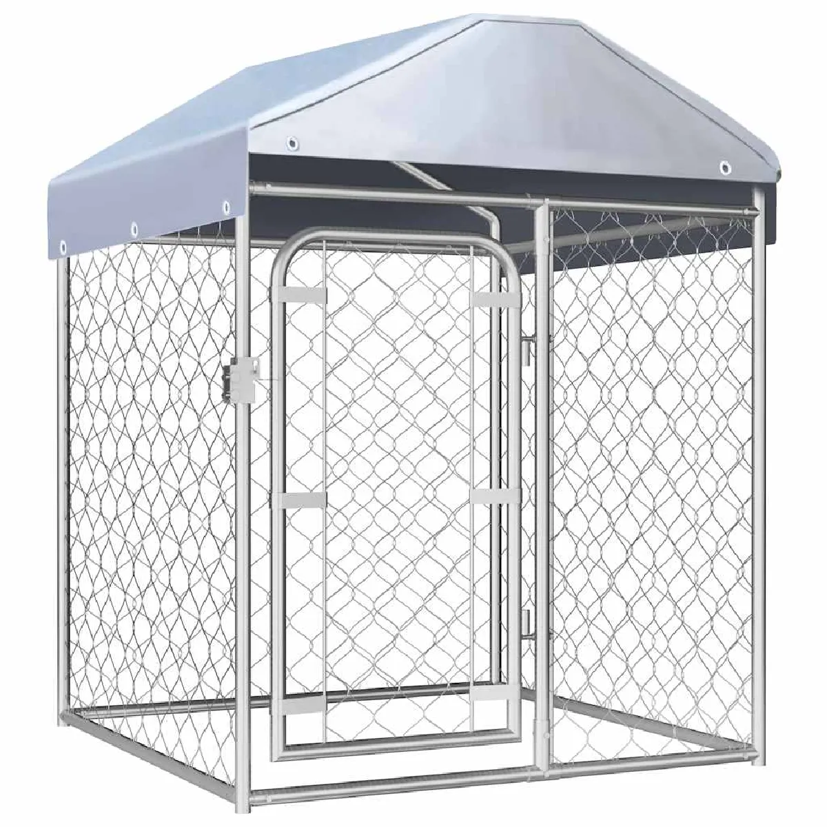 vidaXL Chenil extérieur avec toit 100x100x125 cm - vue 2