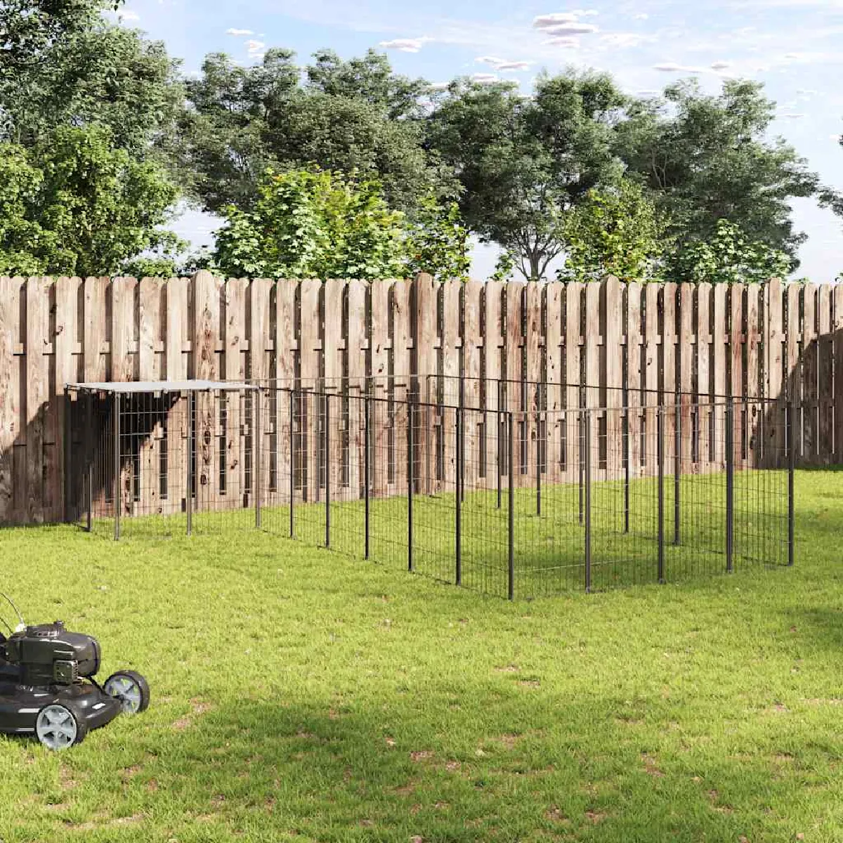 Chenil Pour Chiens VidaXL 10,89 m² – Acier