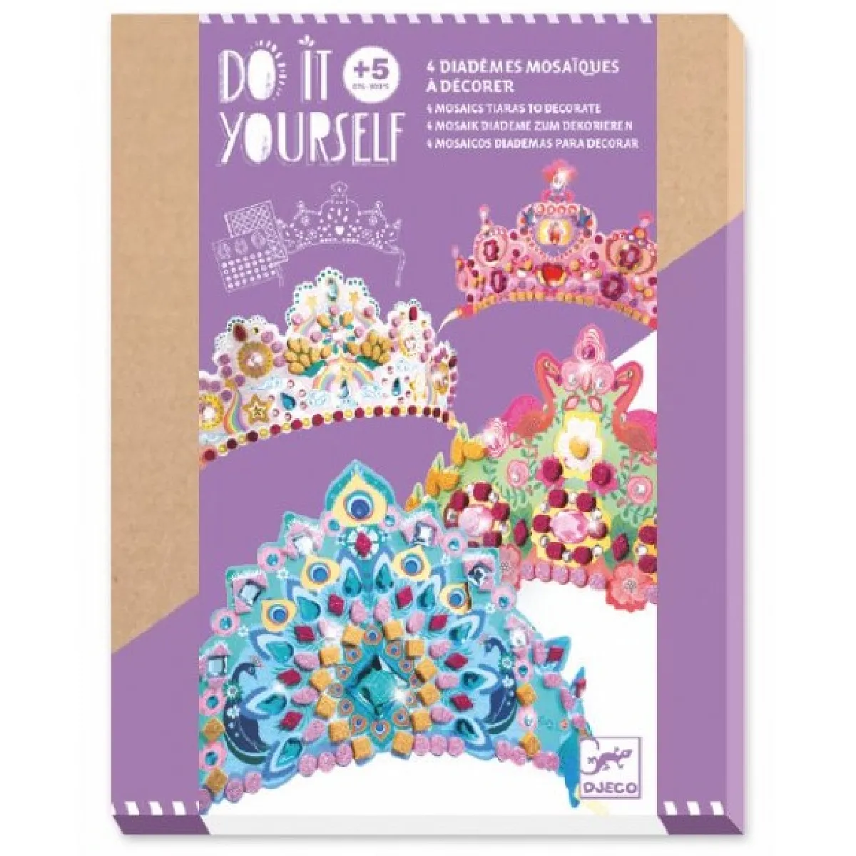 Djeco Multicolore Kit Créatif Diadèmes Mosaïques À Décorer - Image 3