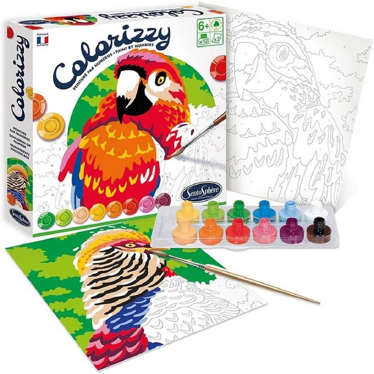 Loisir Créatif 6 Ans Kit Peinture Par Numéros Sentosphère COLORIZZY - Thème Fonds Marins - À Partir De 6 Ans - Fabriqué En France Peinture Numéros Enfant
