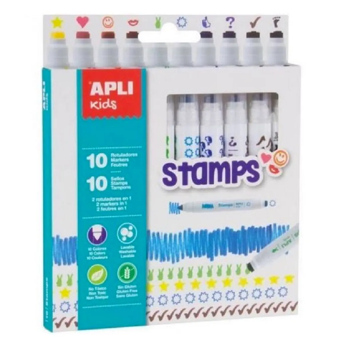 Apli Coffret Feutres Et Tampons - 10 Pièces