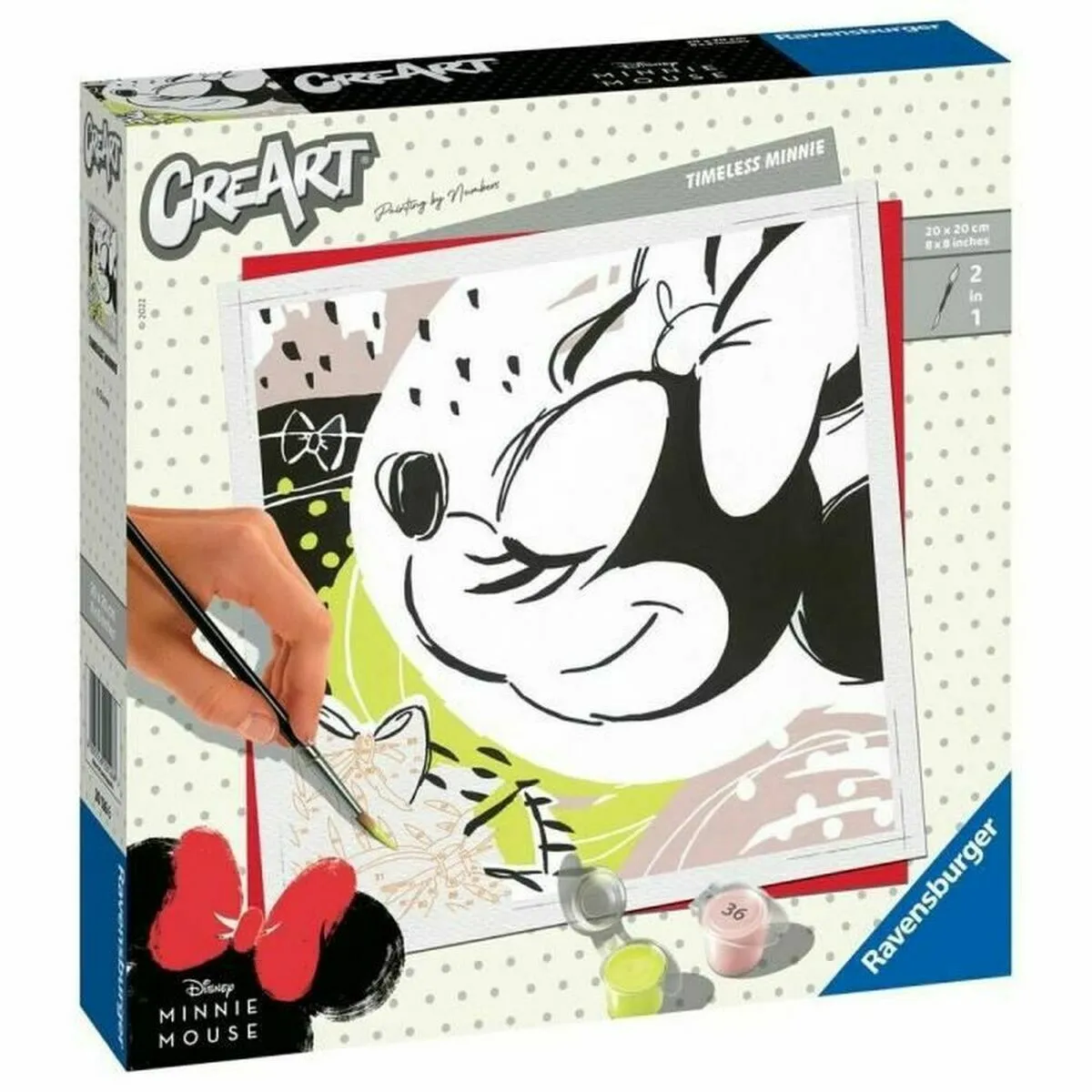 CreArt Peinture au numéro : Carré Disney Minnie Mouse Modern Ravensburger Jeux France - vue 6