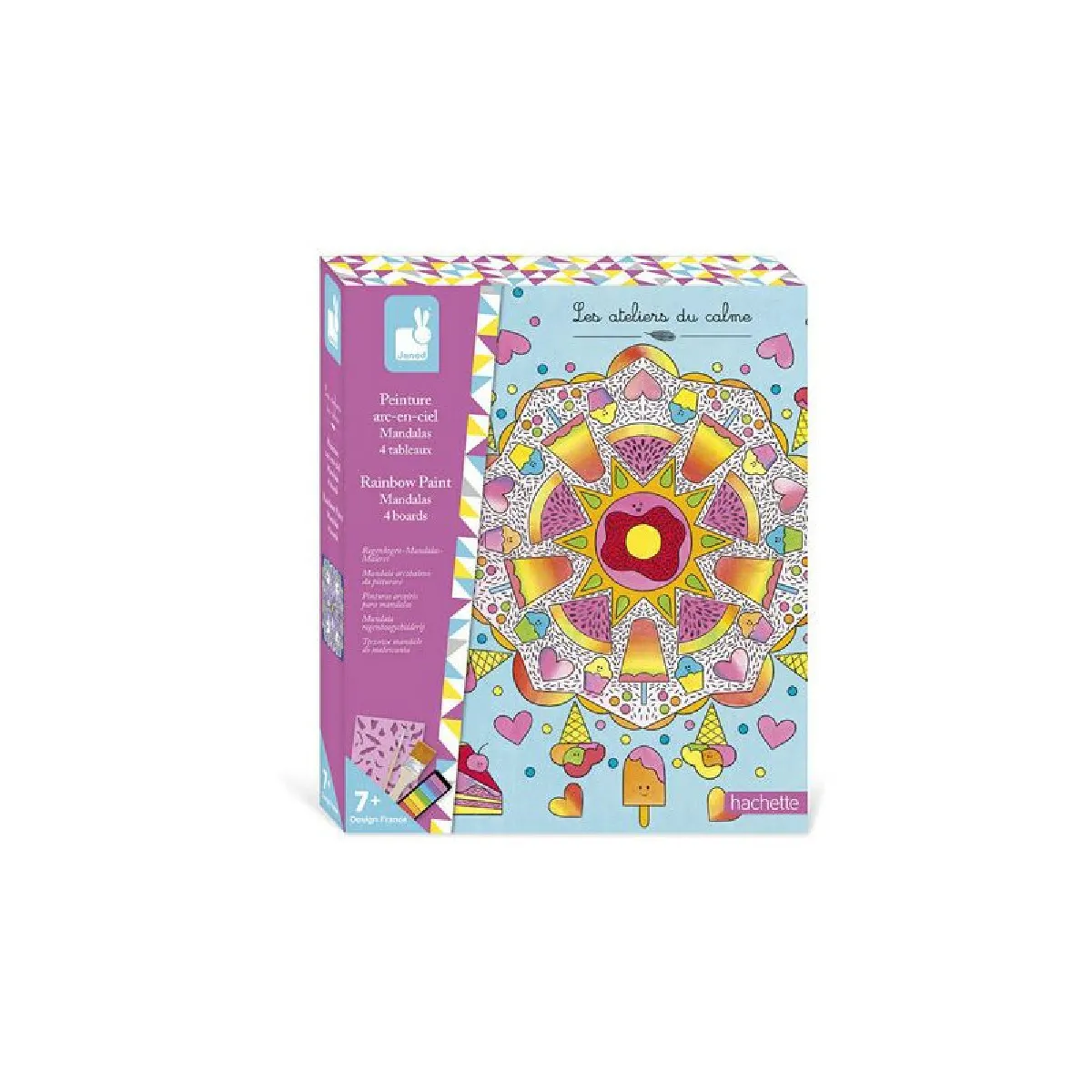Generique Kit Créatif Janod Peinture Arc-En-Ciel Mandalas 4 Tableaux - Image 3