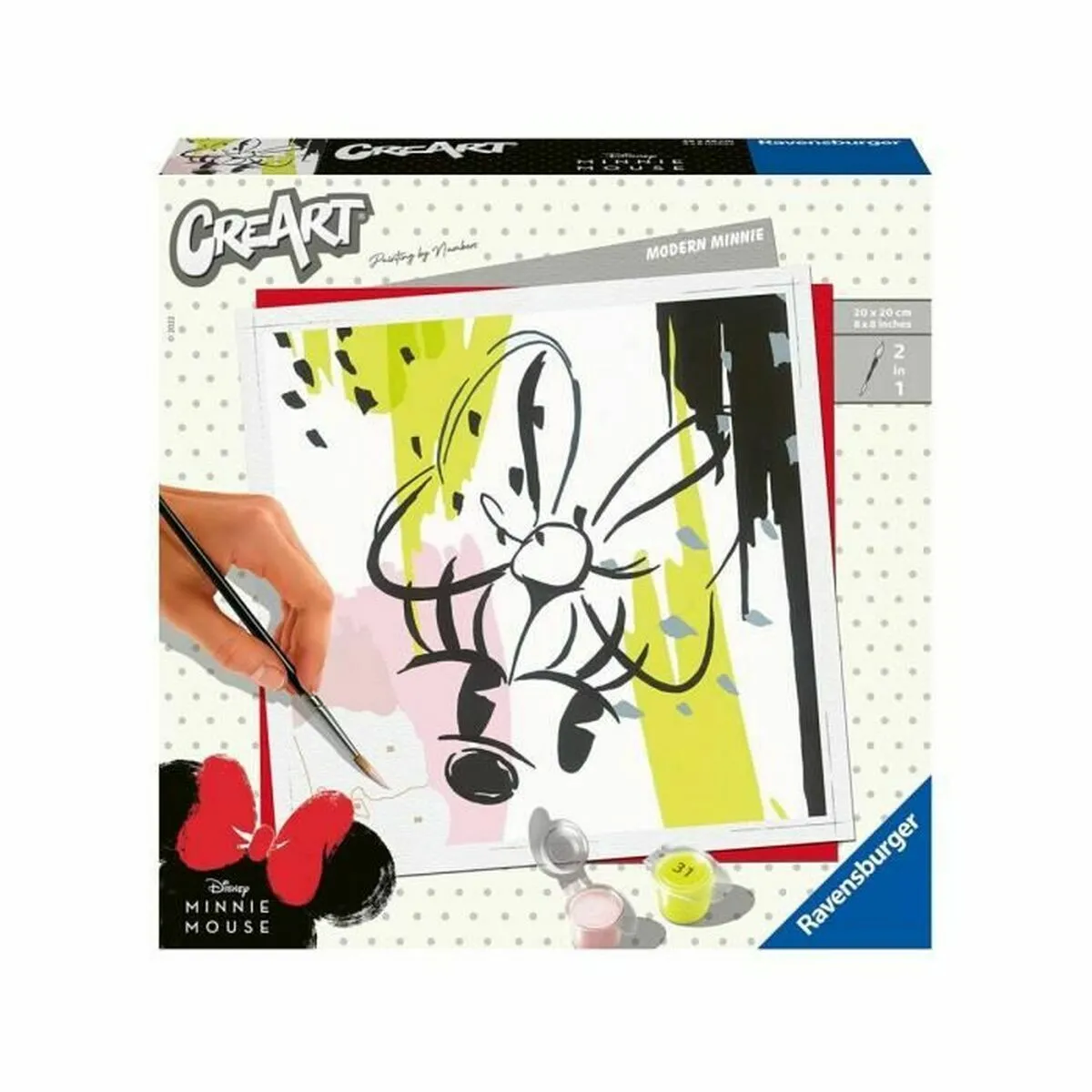 CreArt Peinture au numéro : Carré Disney Minnie Mouse Modern Ravensburger Jeux France - vue 2