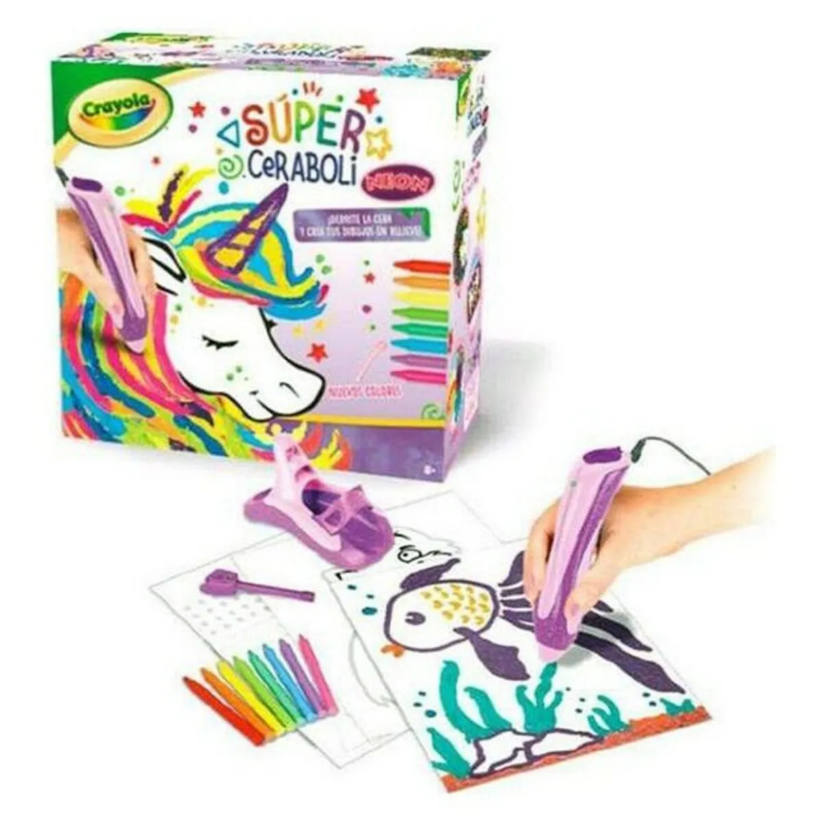 Crayola Violet/Rose Coffret Stylo Cire Licorne