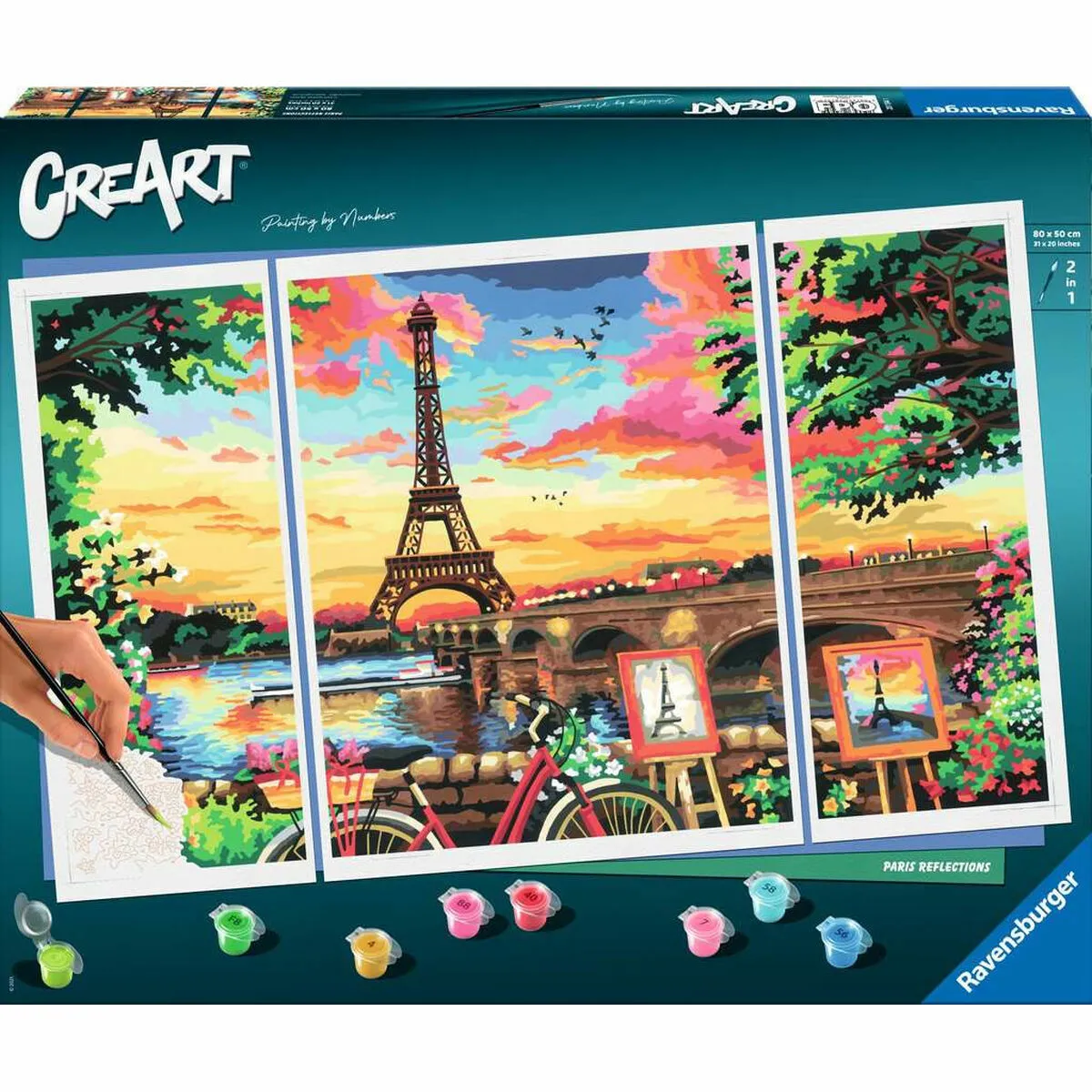 Ravensburger Dessins à Peindre Paris Reflections 80x50 cm