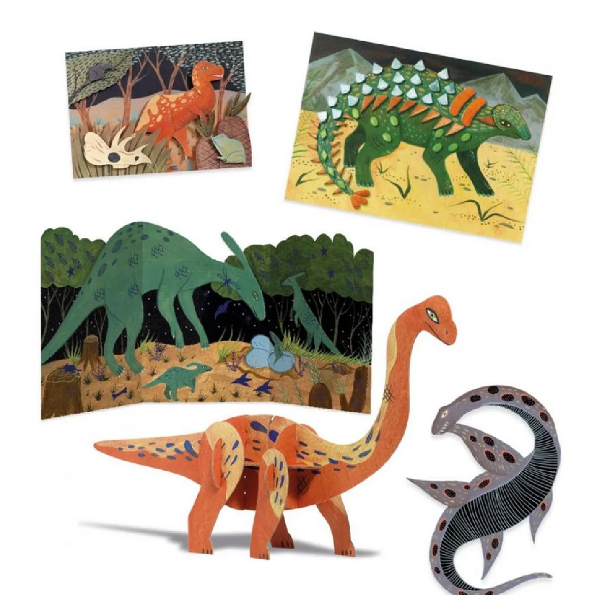 Djeco - Coffret d'activités créatives Dinosaures - Bois - Image 4