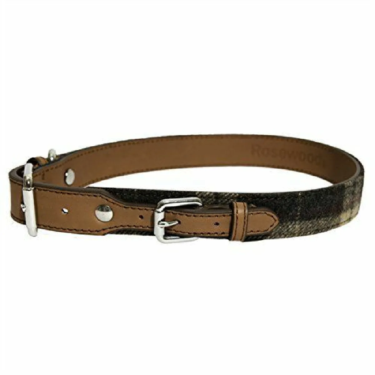 Comparer les prix de Rosewood Collier en Cuir de Luxe pour Chien Tweed à Carreaux cossais 41-51 cm