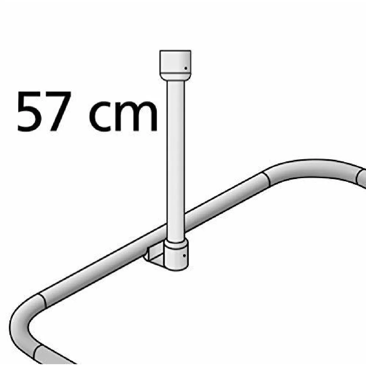 GENERIQUE - Support pour barre de douche - 25 mm - Chrome - Image 2
