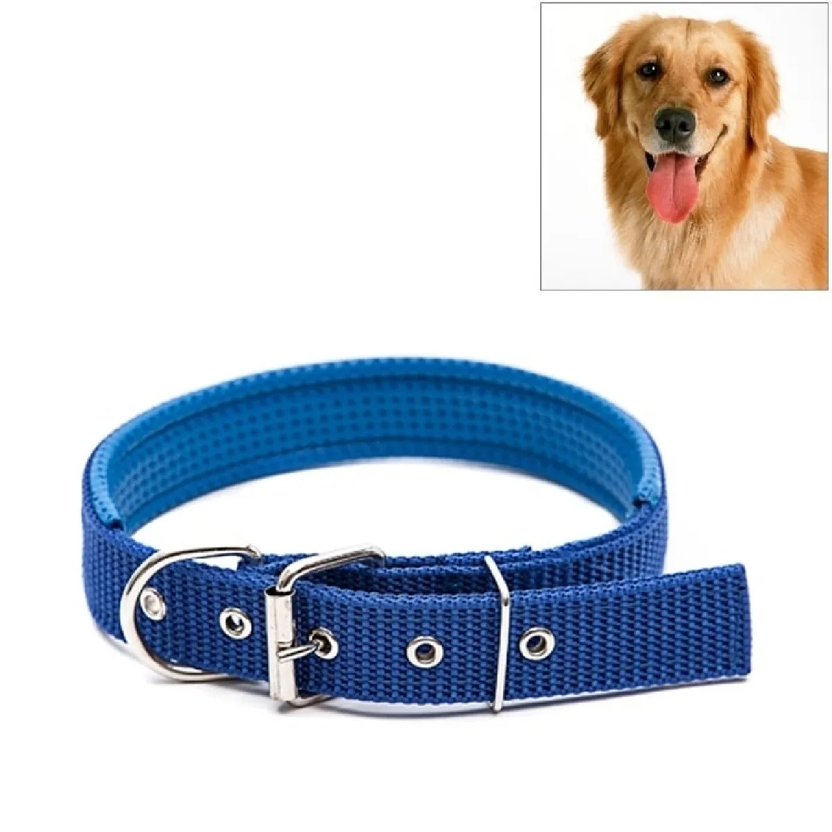 Comparer les prix de Collier Chien & Chat bleu pour Animal de compagnie Neck Strap Neckband Chats Chiens Colliers, 3cm x 47cm de Colliers Pet Mousse Coton Polyester