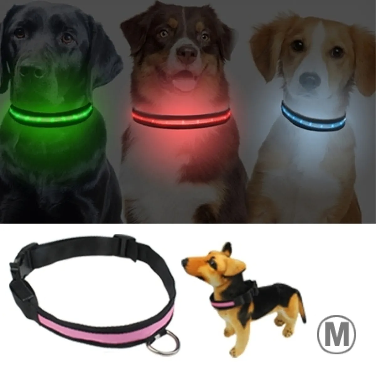 Comparer les prix de Collier Chien & Chat de clignotant réglable de 3-Mode LED, taille: M livraison aléatoire de couleur