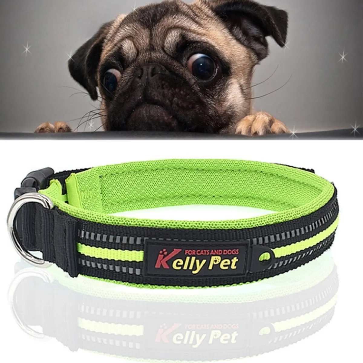 Meilleurs prix pour Collier Chien & Chat vert pour Animal de compagnie Chiens Polyester Respirant Animaux Laisse Traction, Taille: S, 2.0 * 35 * 40 cm Pet