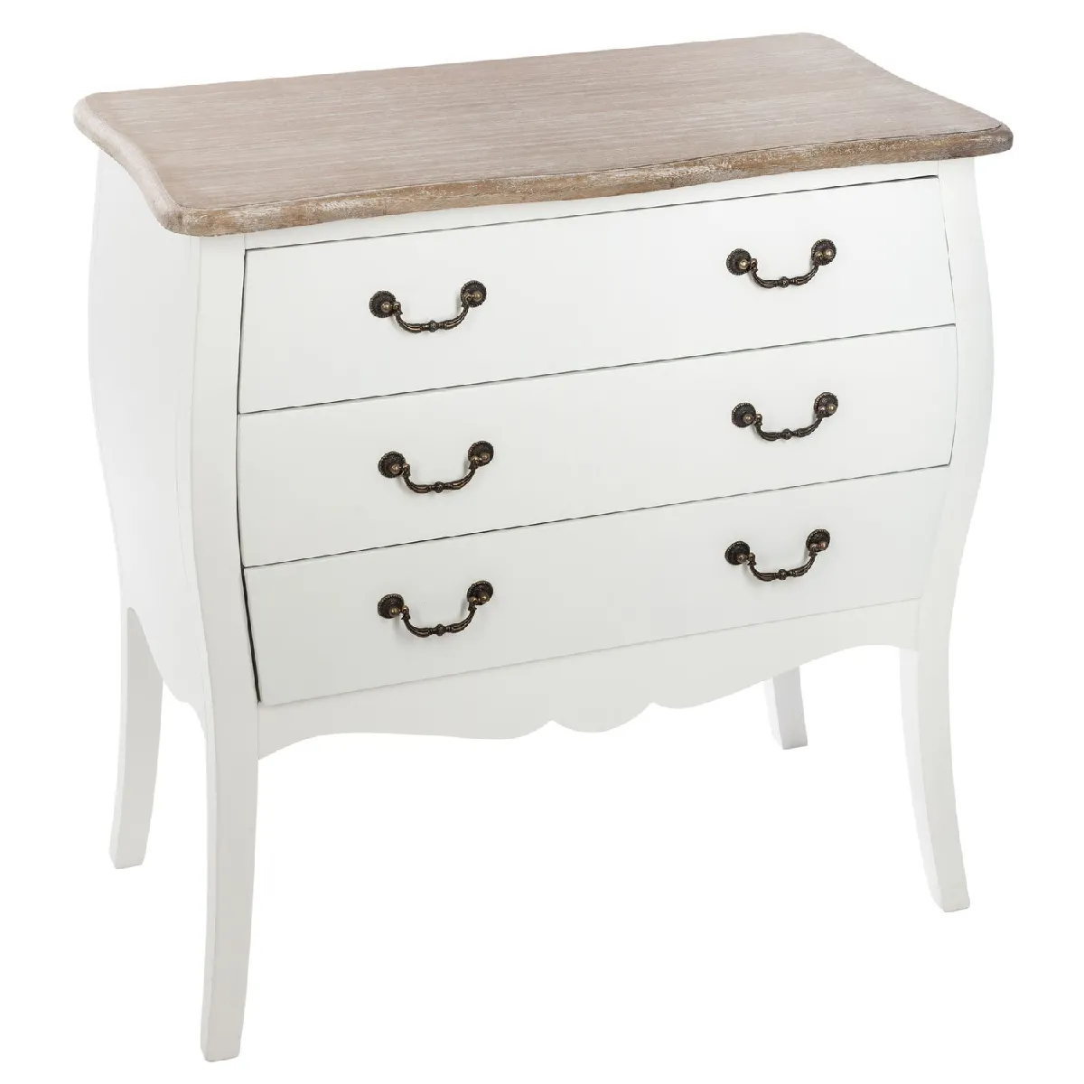 Commode en bois Chrysa - L. 75 x H. 76 cm - Blanc