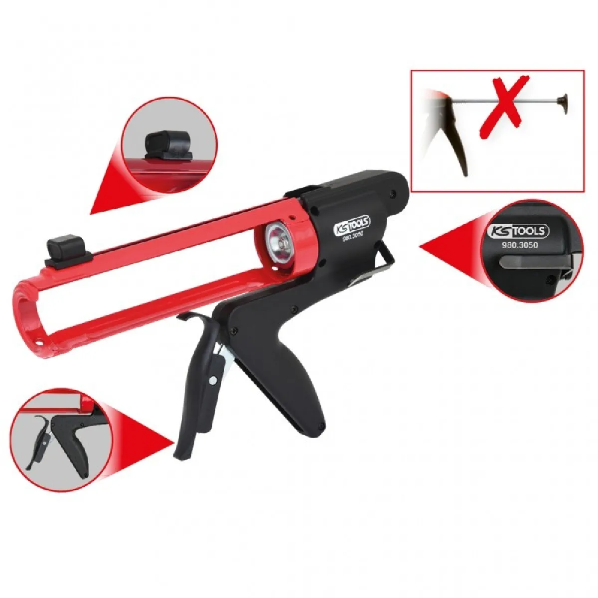 Ksto Pistolet À Cartouche Sans Tige De Poussée Ks Tools 310 Ml - Image 4