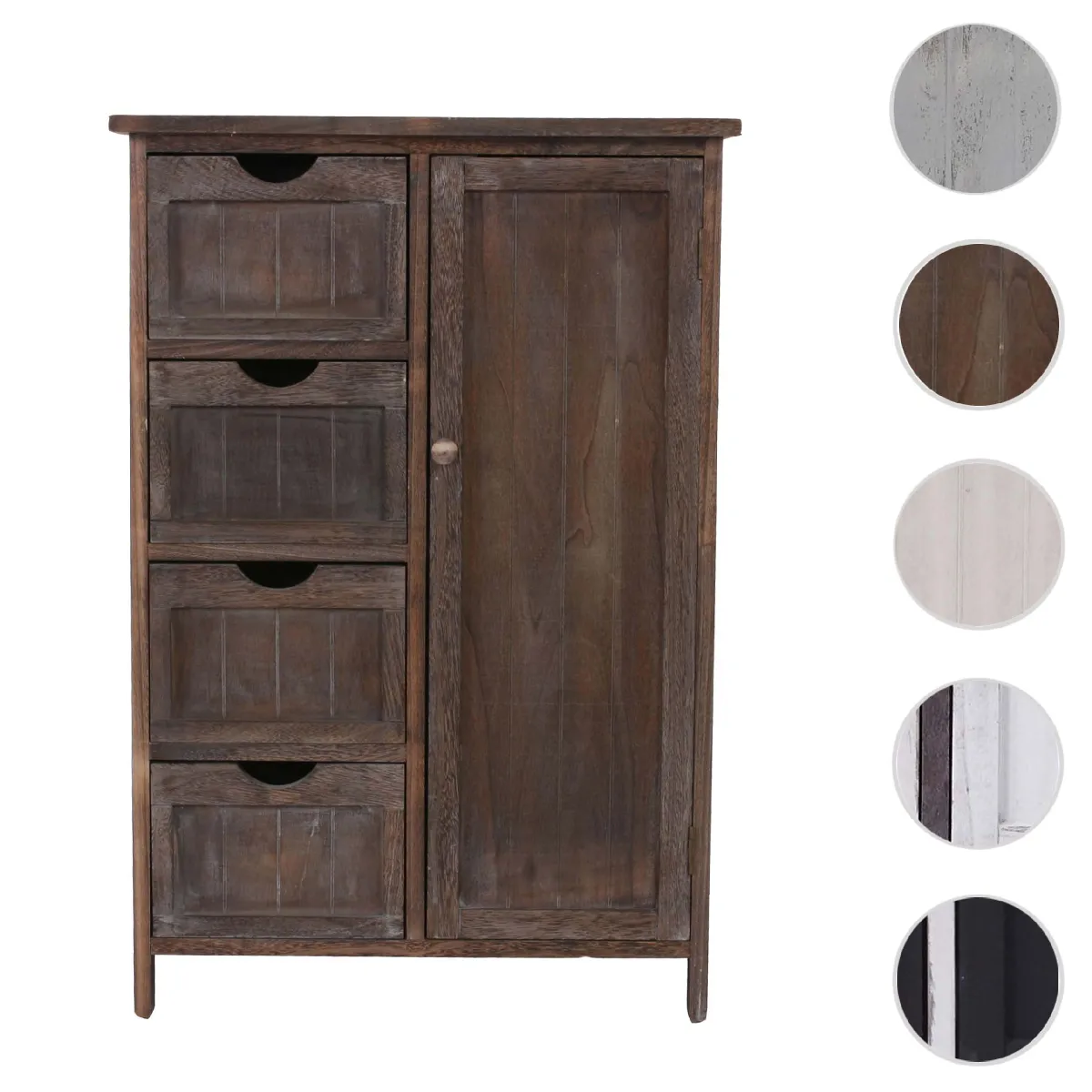 Mendler Marron Commode 4 Tiroirs Bois