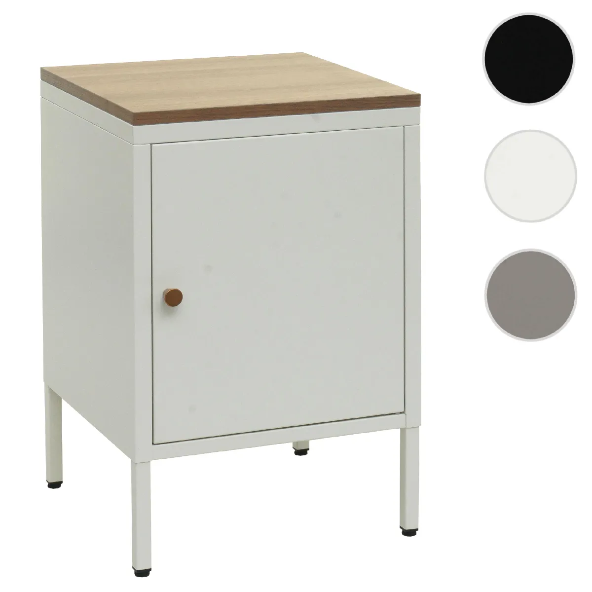 Mendler Blanc Table De Nuit Métal