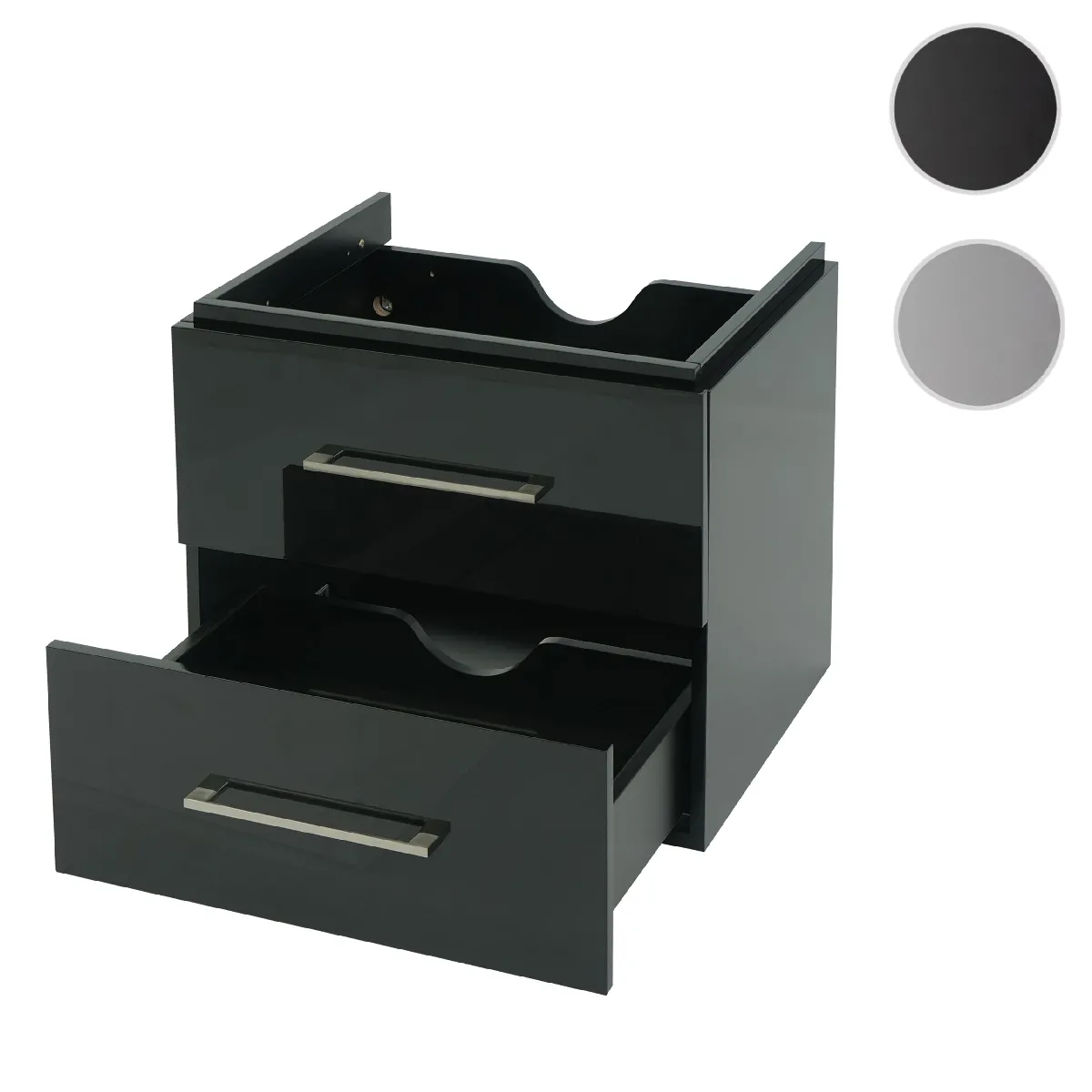 Mendler Premium Meuble sous-lavabo HWC-D16 - Noir brillant