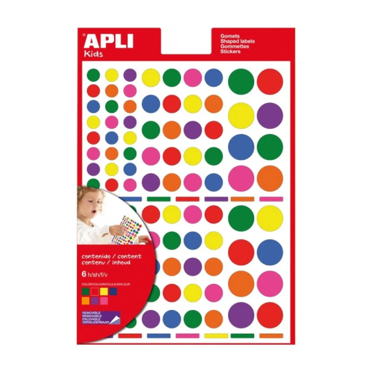 Apli Agipa Multicolore Gommettes - Rond X 700 - Image 3