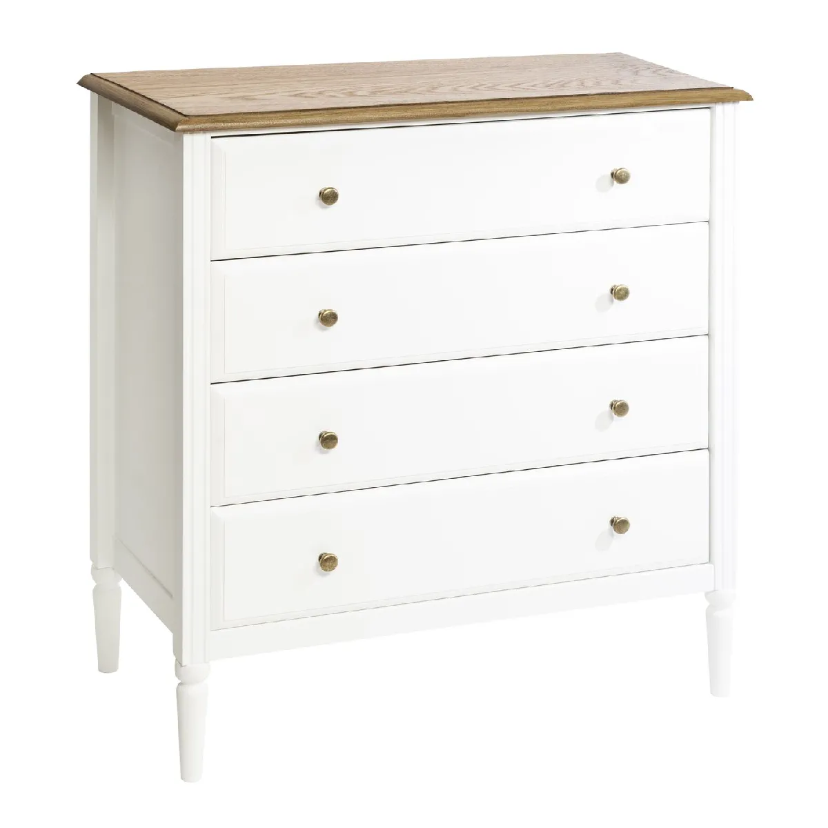 Commode effet bois Solen - L. 80 x H. 85 cm - Blanc