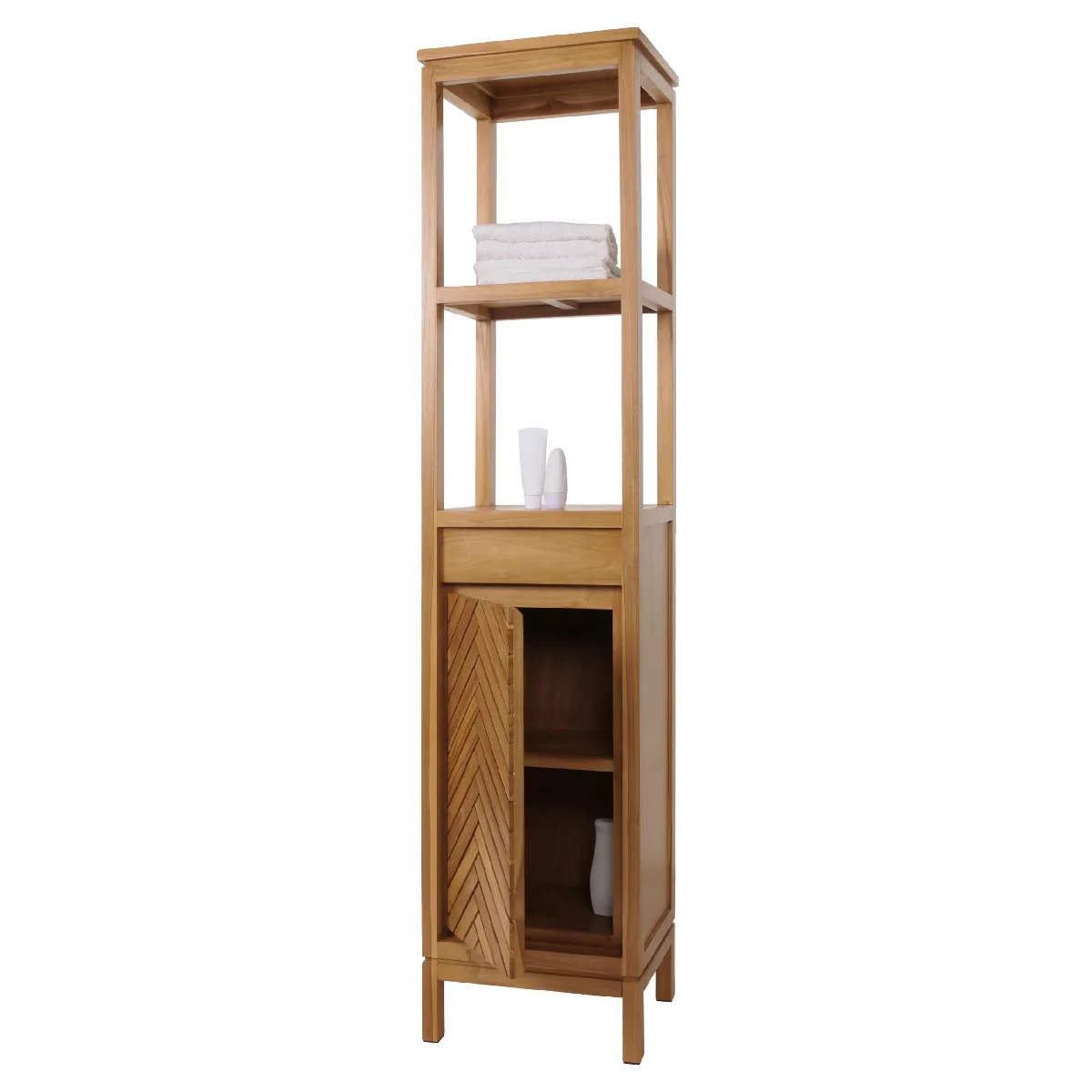 Mendler Colonne de salle de bain - Teck
