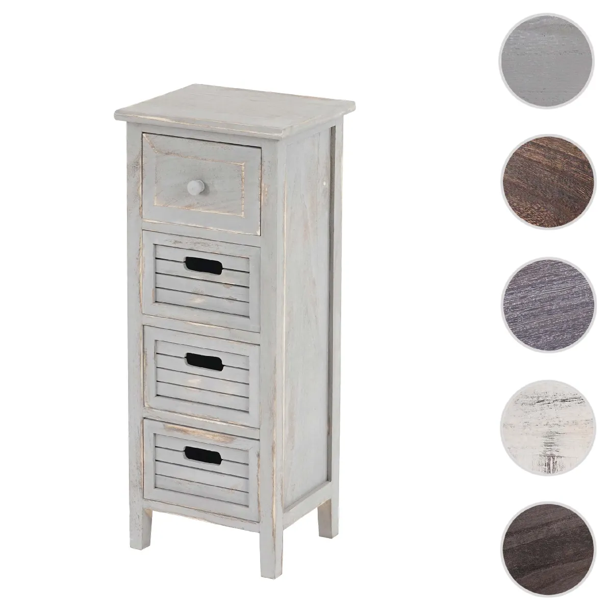 Mendler Gris Commode 4 Tiroirs