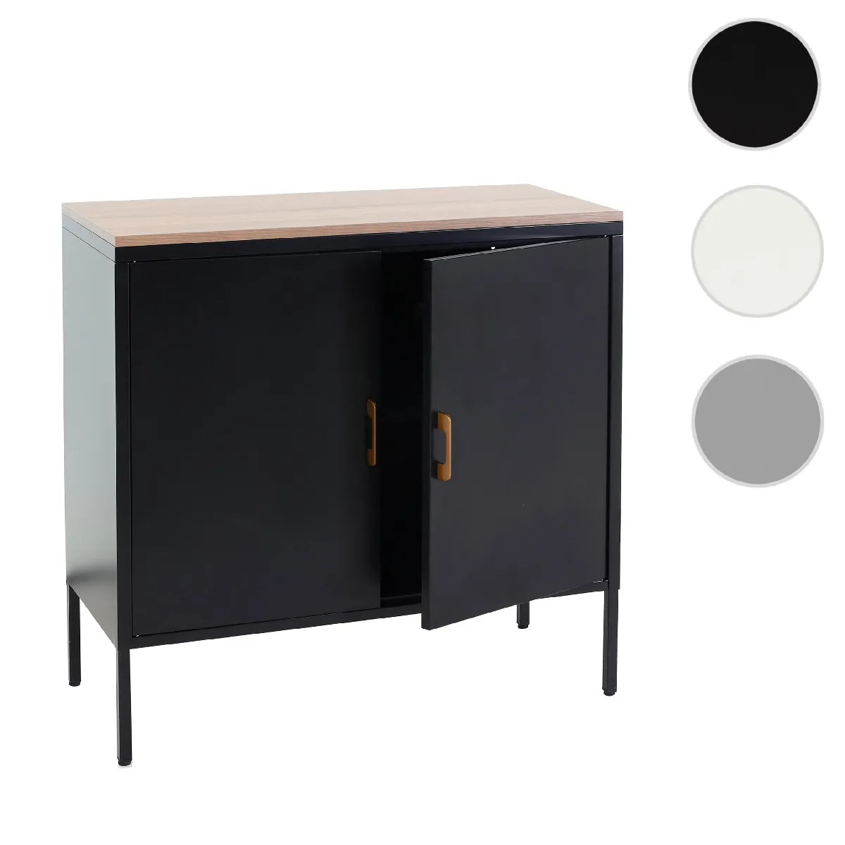 Mendler Noir Commode Métal