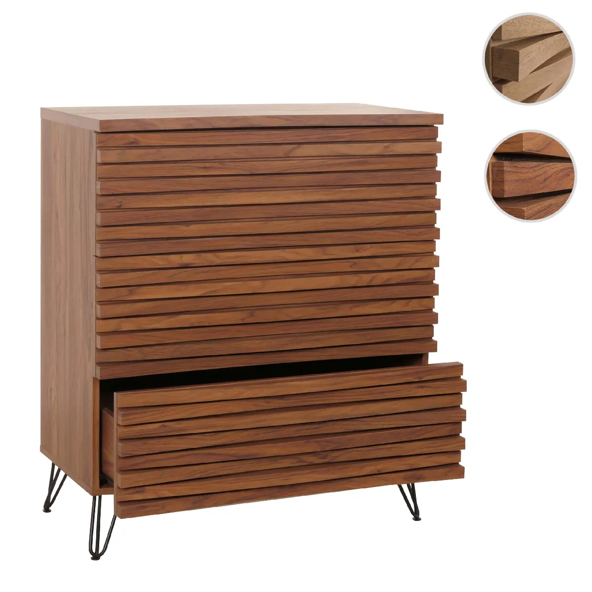 Mendler Commode 3 tiroirs - Marron Mendler Commode 3 tiroirs - Marron